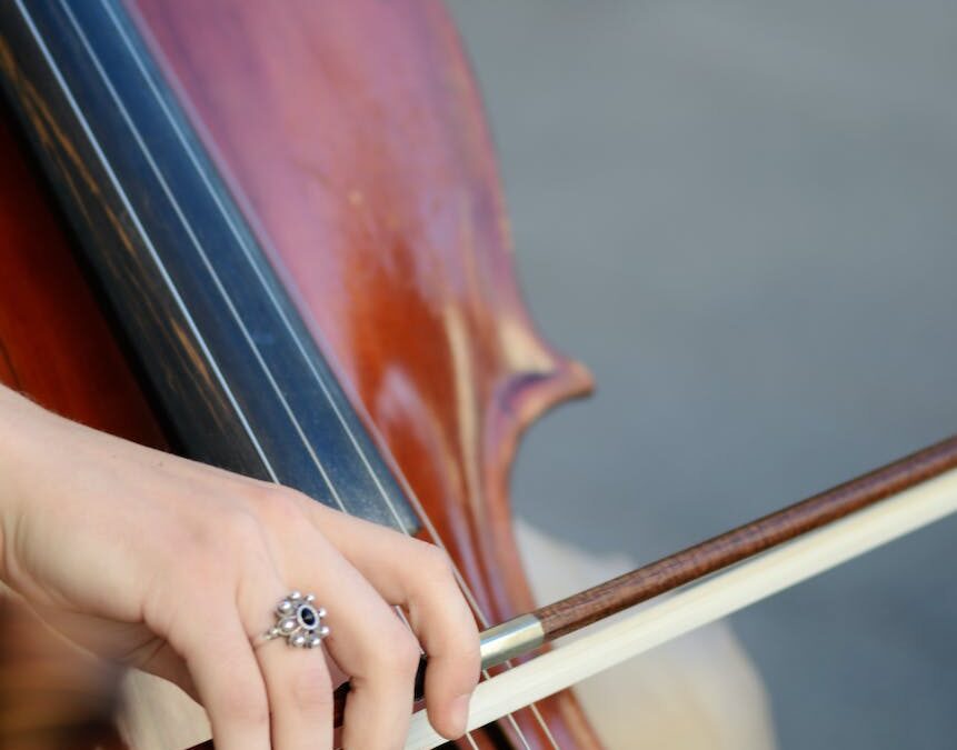 person playing cello